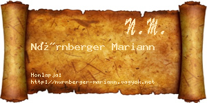 Nürnberger Mariann névjegykártya